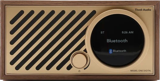 Model One Digital Gen. 3 — Walnut / Gold, front view.