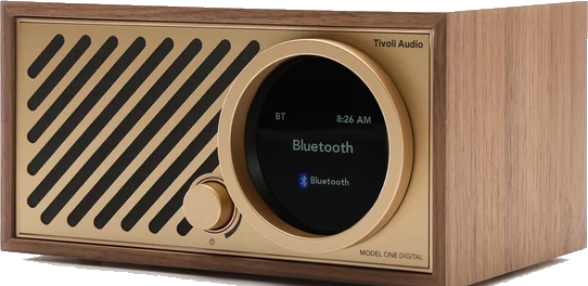Model One Digital Gen. 3 — Walnut / Gold, right-side view.