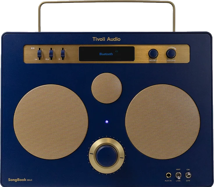 SongBook Max — Blue / Gold, front view.