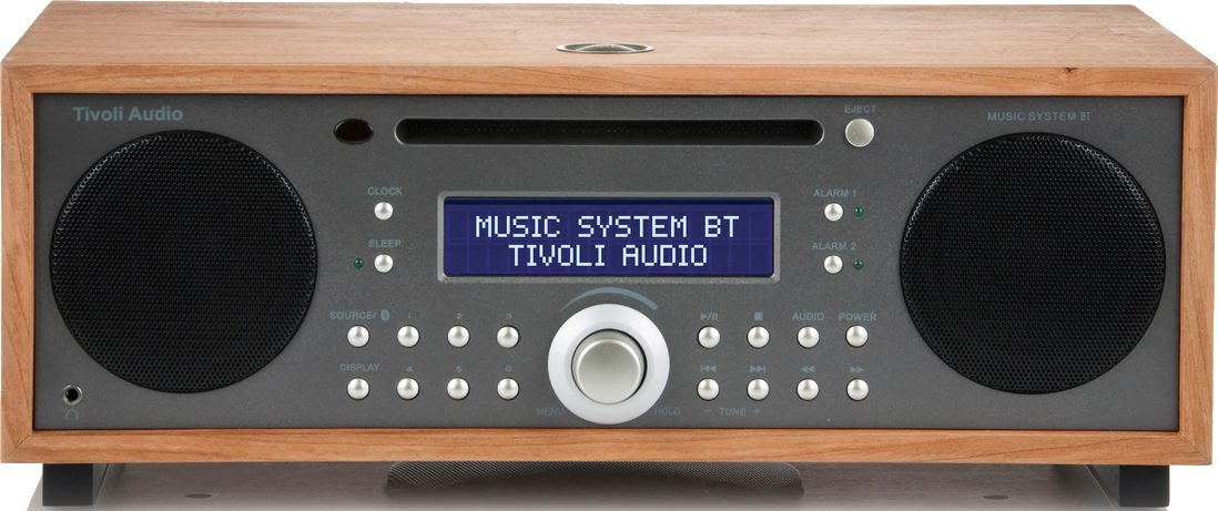 Music System BT — Κερασιά / Μεταλλικό Taupe, εμπρόσθια όψη.